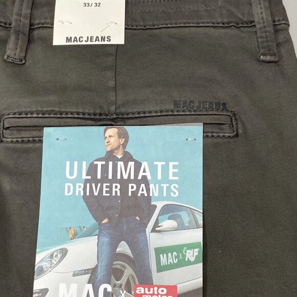 MAC Jeans Men’s Flex Ultimate Driver Slim Fit Chino Pants – Grey, Size 33x30 - Picture 3 of 13